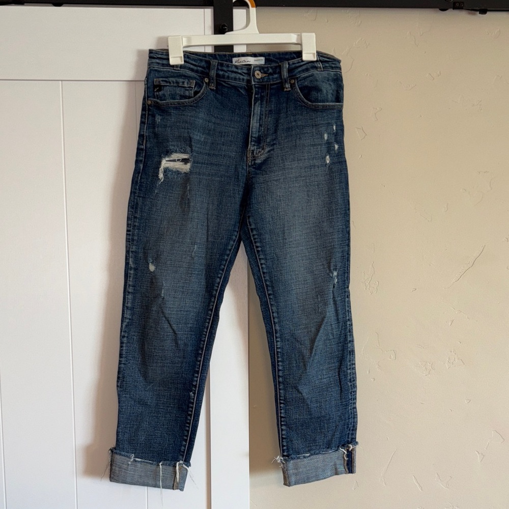 KanCan Dark Blue Distressed Ankle Jeans